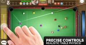 Easy controls and realistic physics carom pool mod